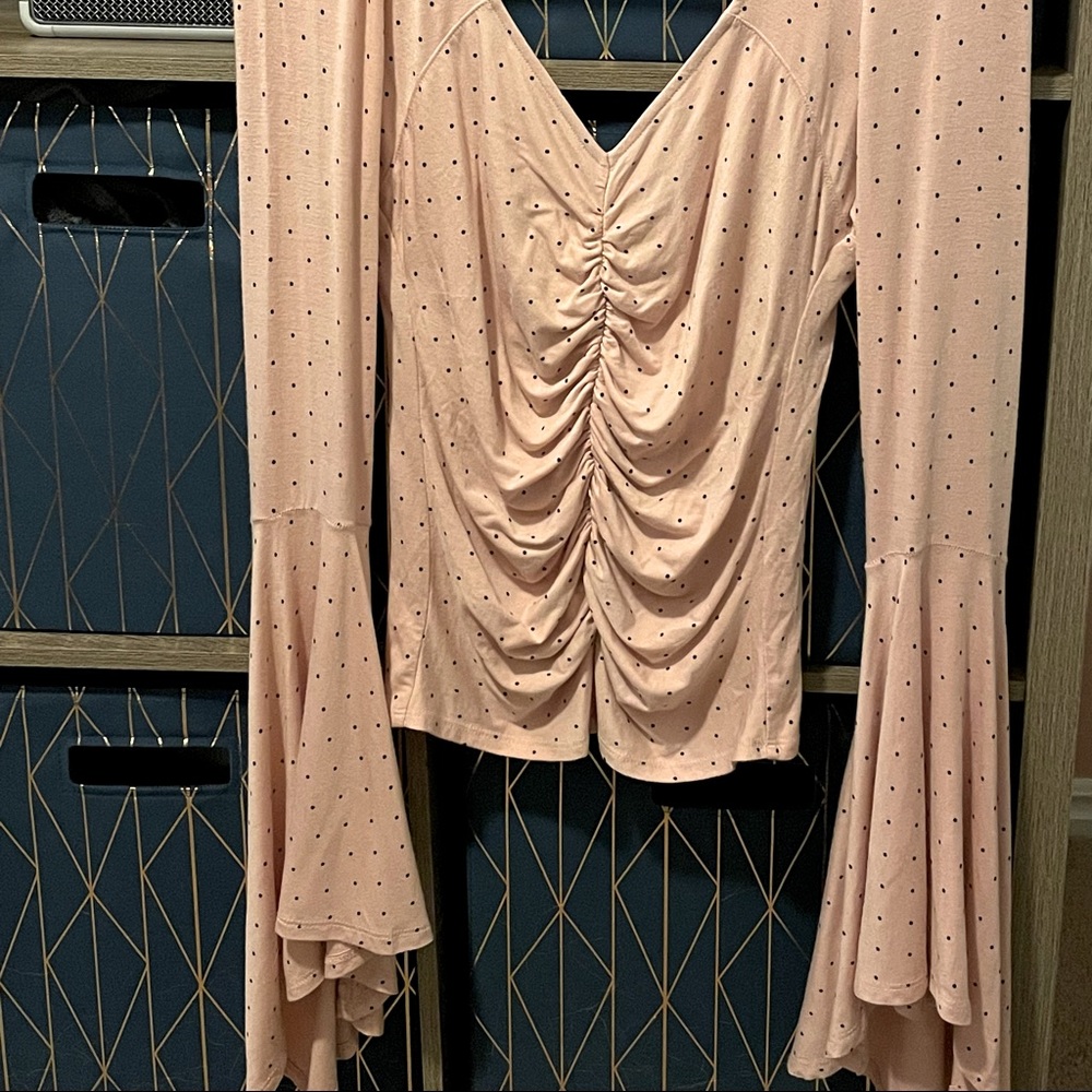 Free People polka dot bell sleeve top